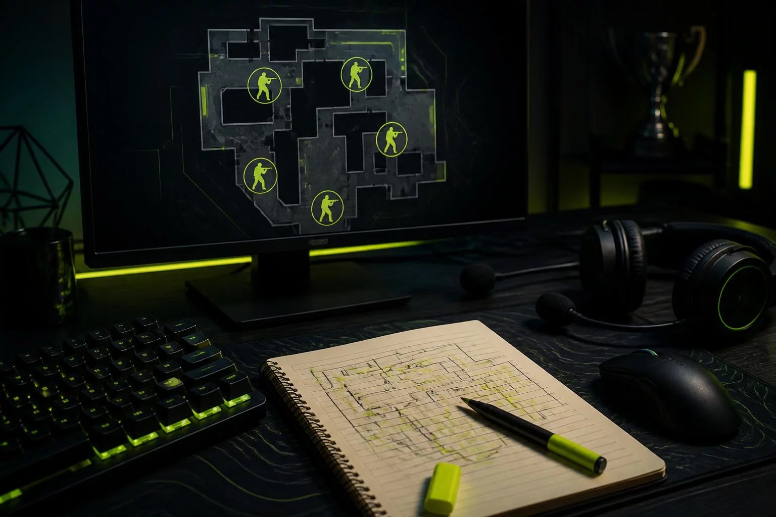 Player reviewing a tactical game guide
